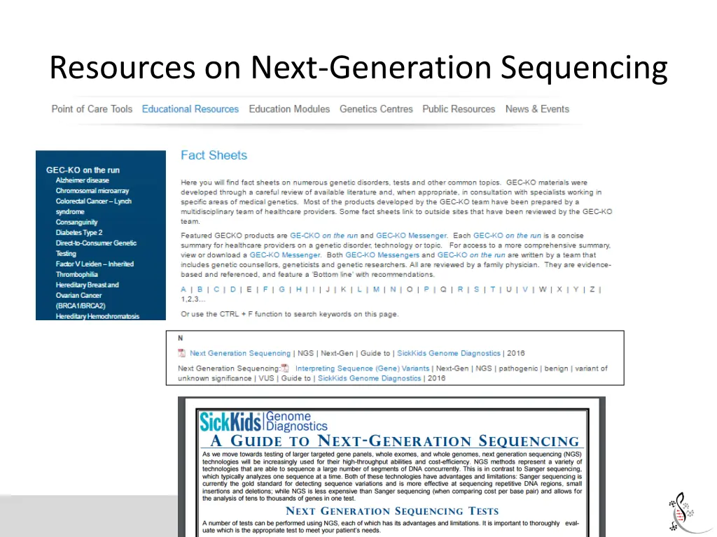 resources on next generation sequencing