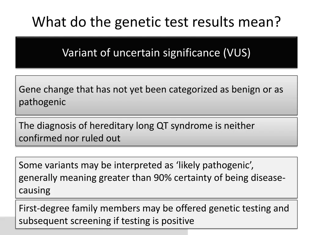 what do the genetic test results mean 5