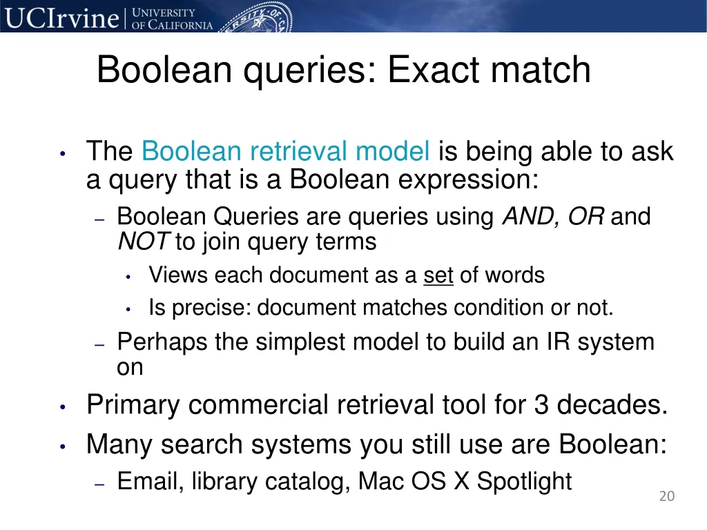 boolean queries exact match