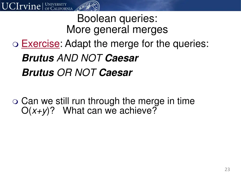 boolean queries more general merges