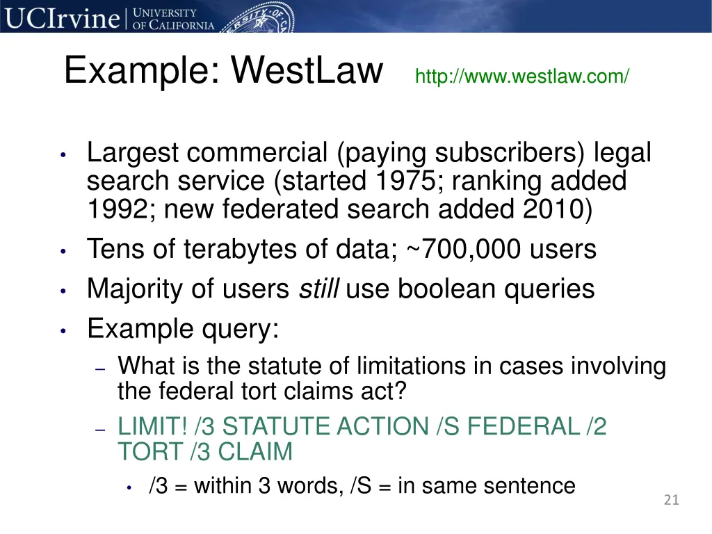 example westlaw http www westlaw com