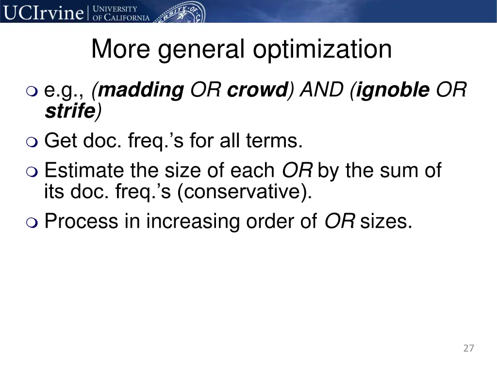 more general optimization
