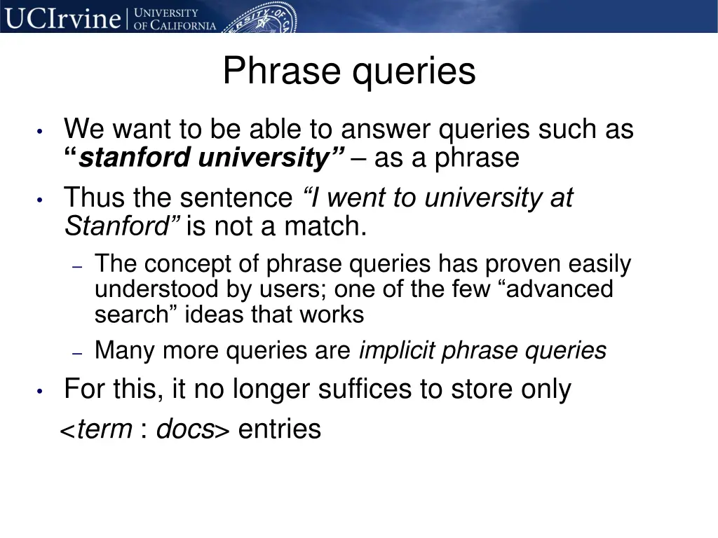 phrase queries