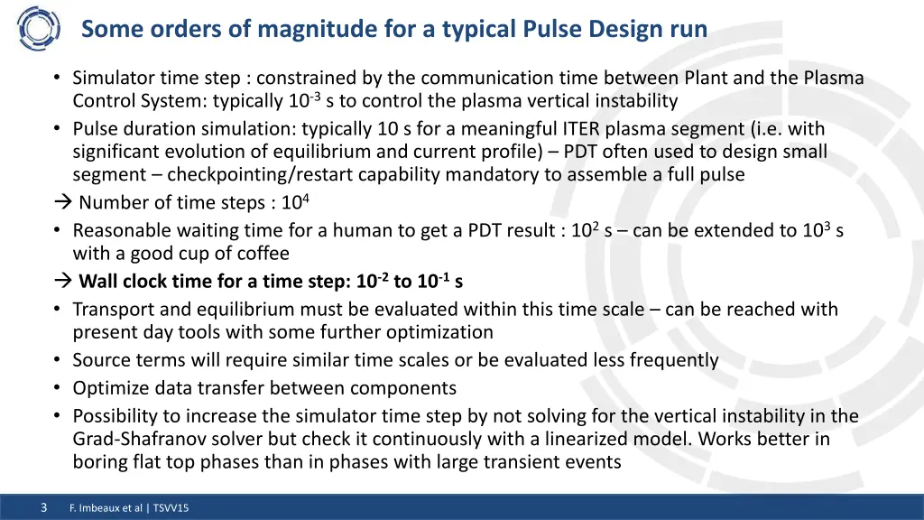 some orders of magnitude for a typical pulse