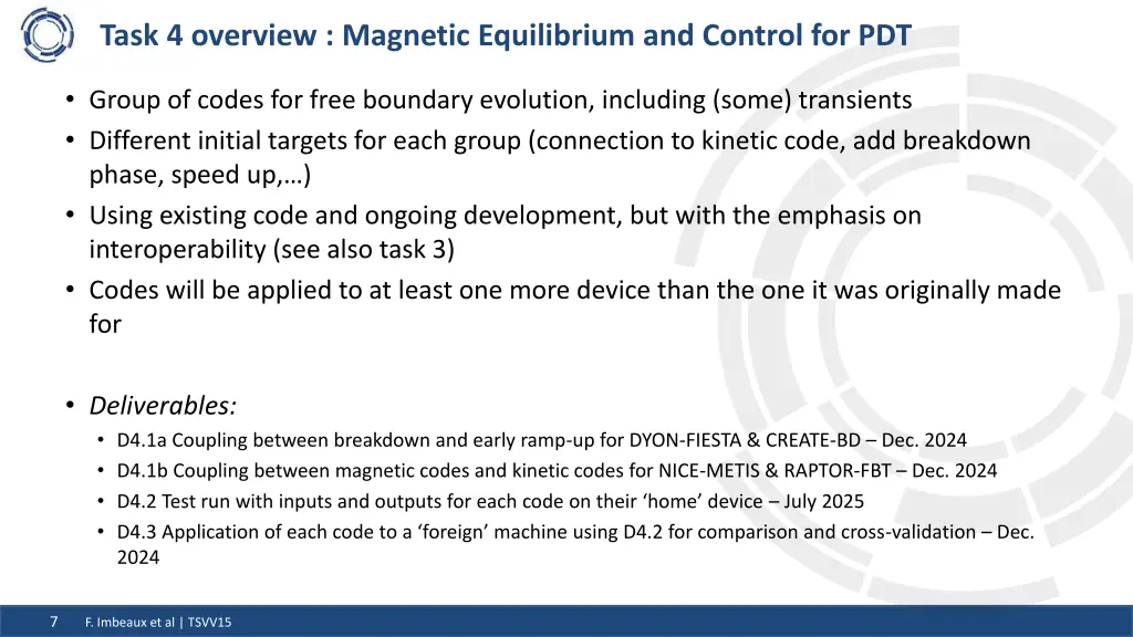 task 4 overview magnetic equilibrium and control