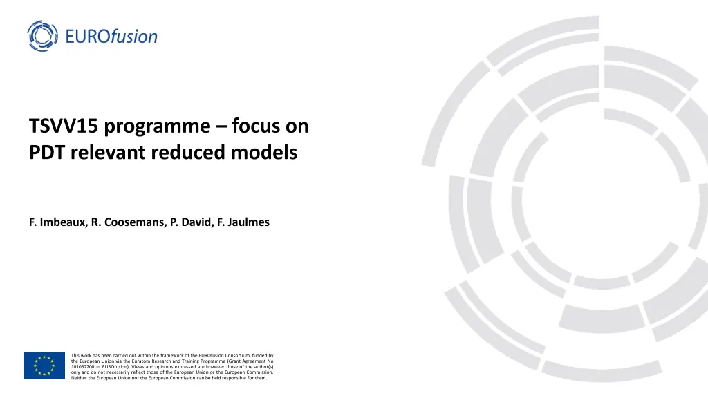 tsvv15 programme focus on pdt relevant reduced