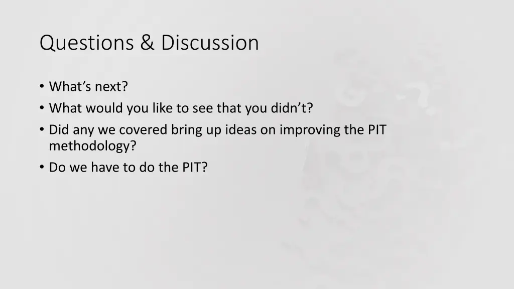 questions discussion