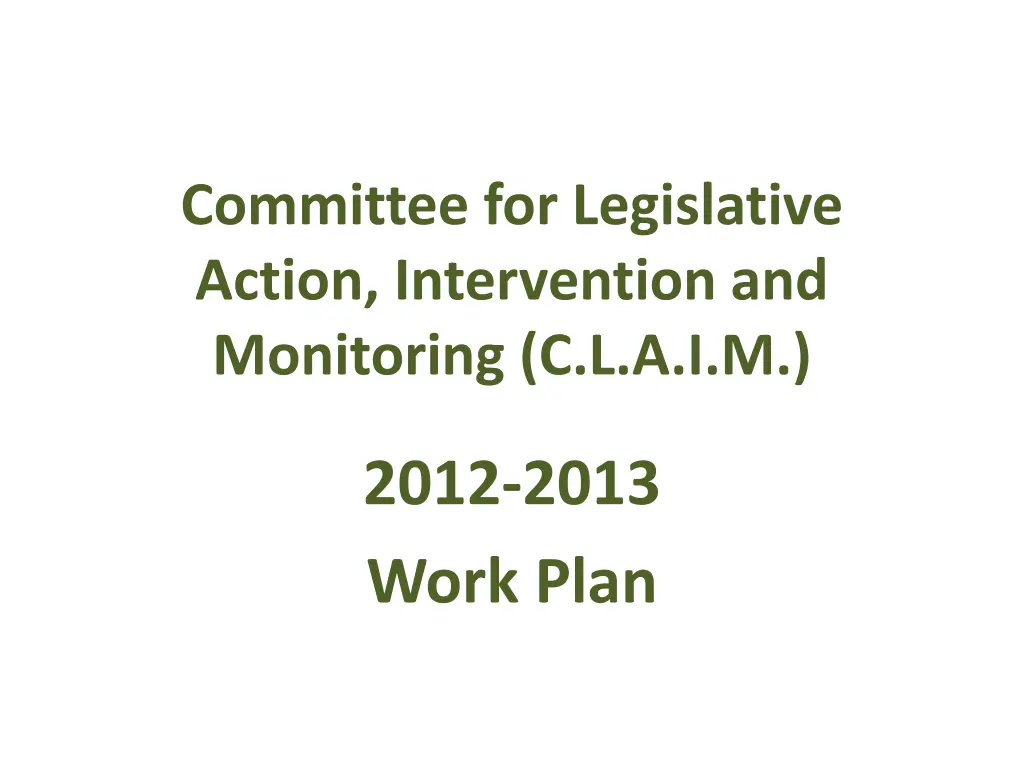 committee for legislative action intervention