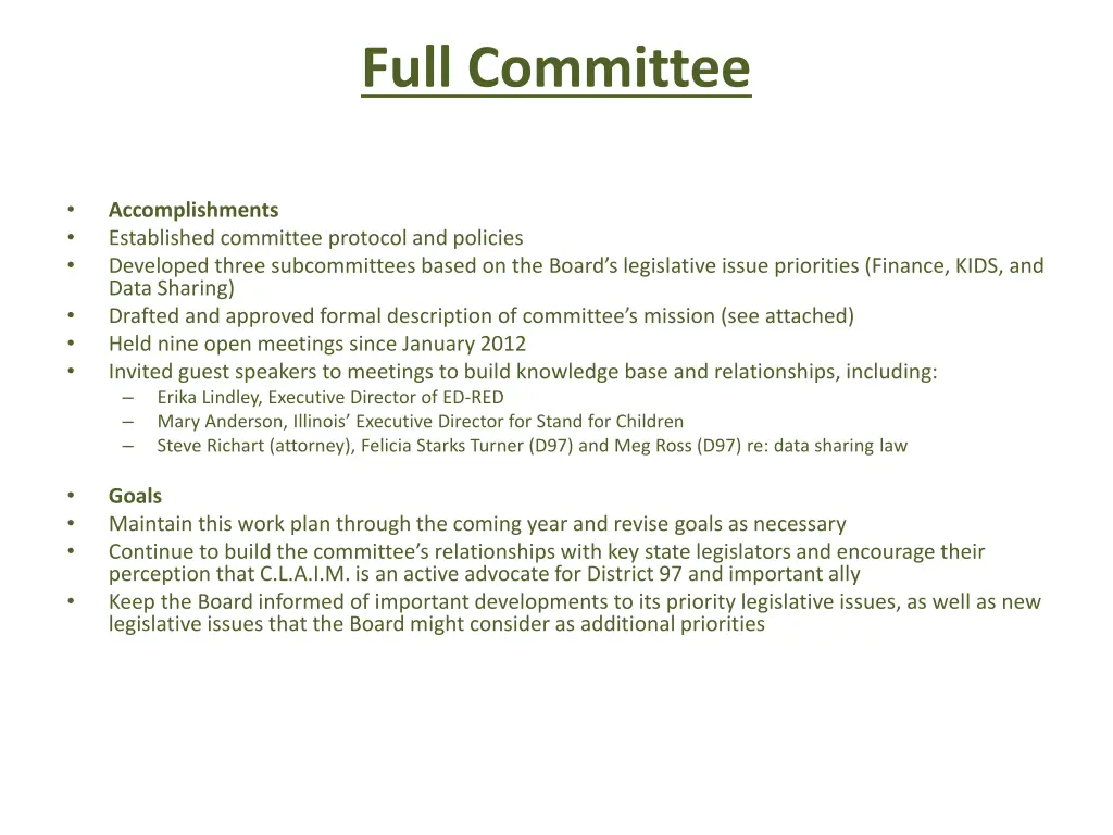 full committee