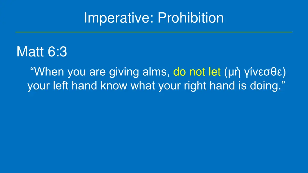 imperative prohibition