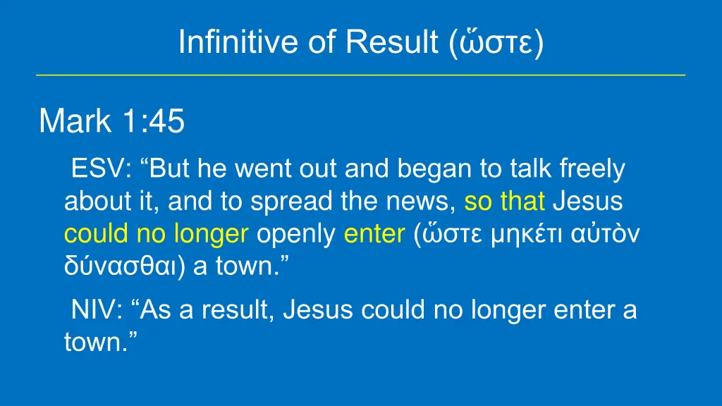 infinitive of result