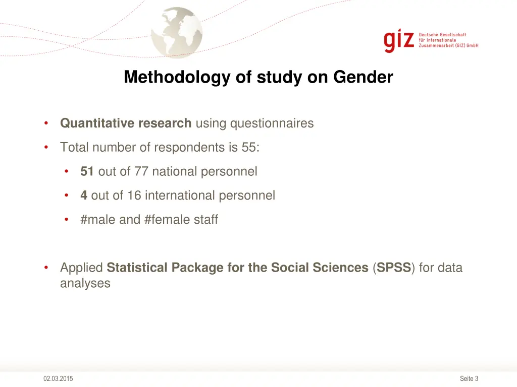 methodology of study on gender