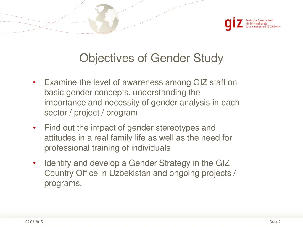 objectives of gender study