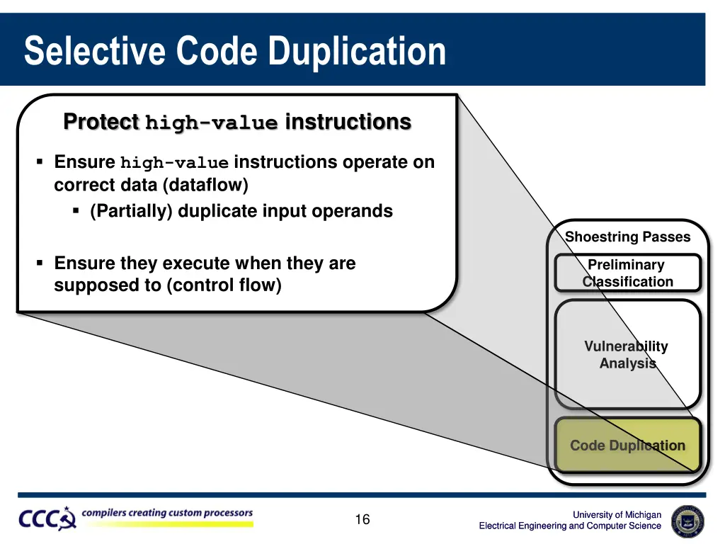 selective code duplication