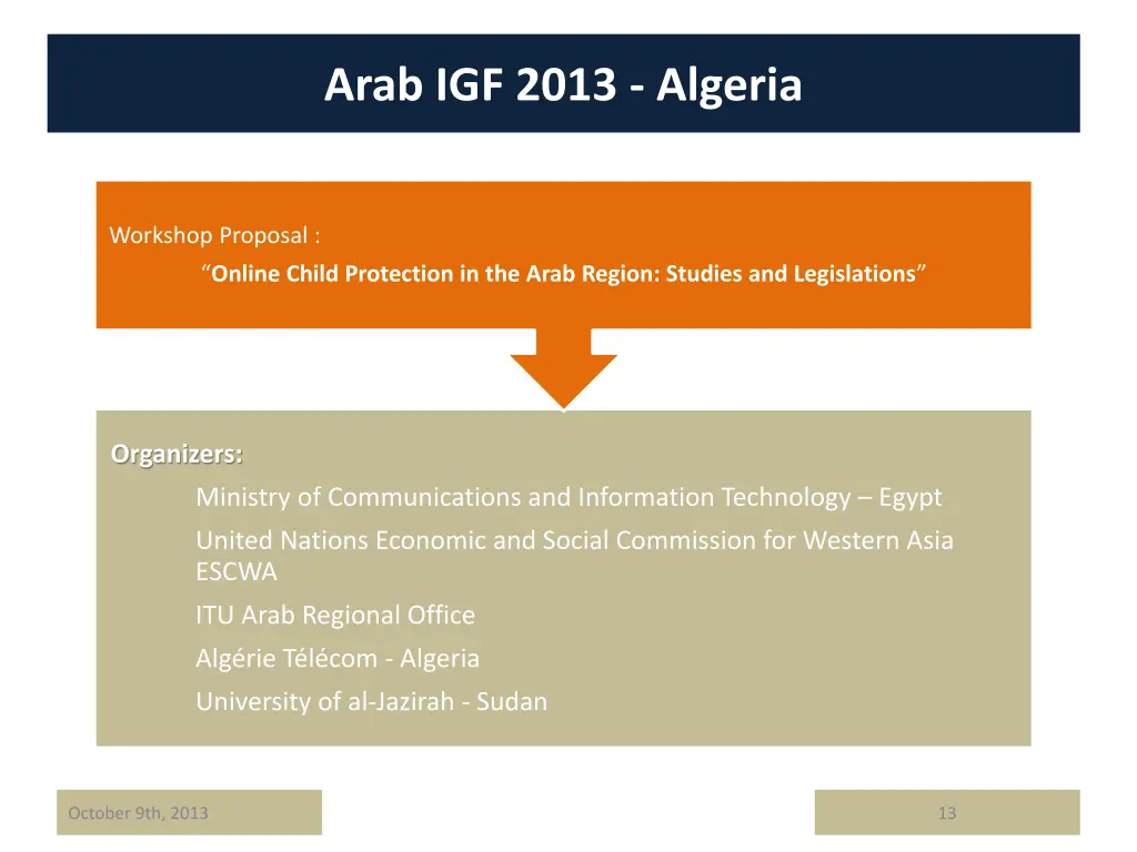 arab igf 2013 algeria