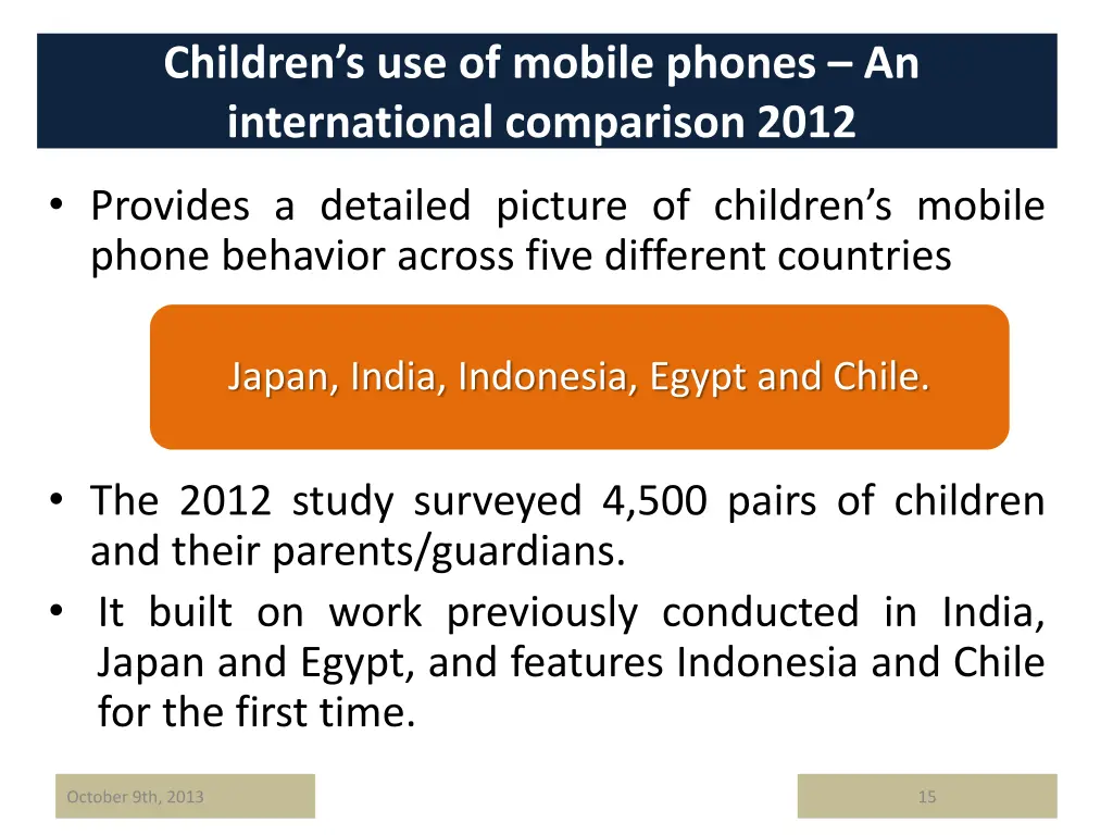 children s use of mobile phones an international