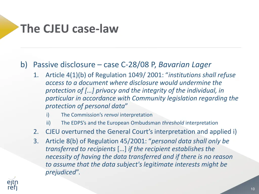 the cjeu case law 1