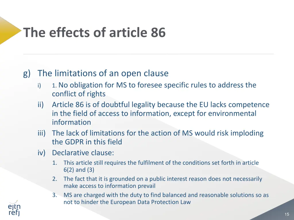 the effects of article 86 2