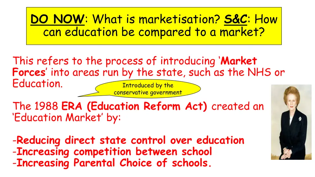 do now what is marketisation