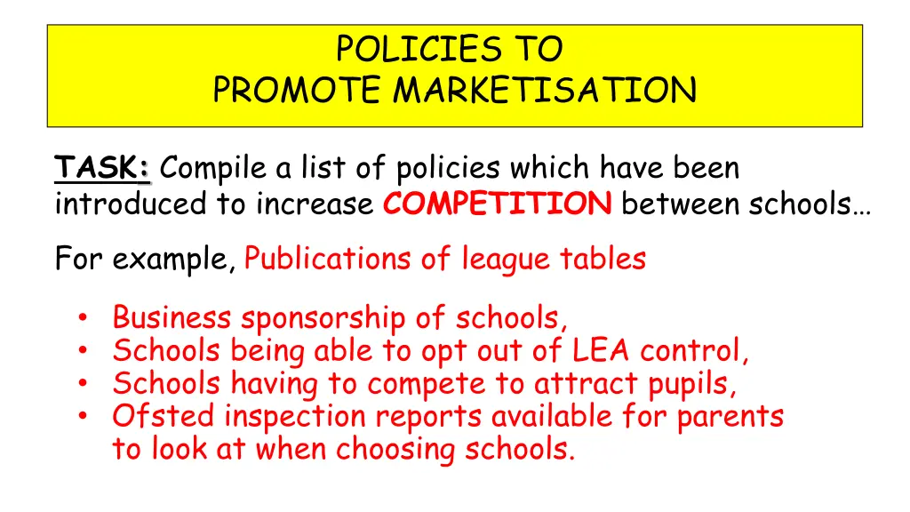 policies to