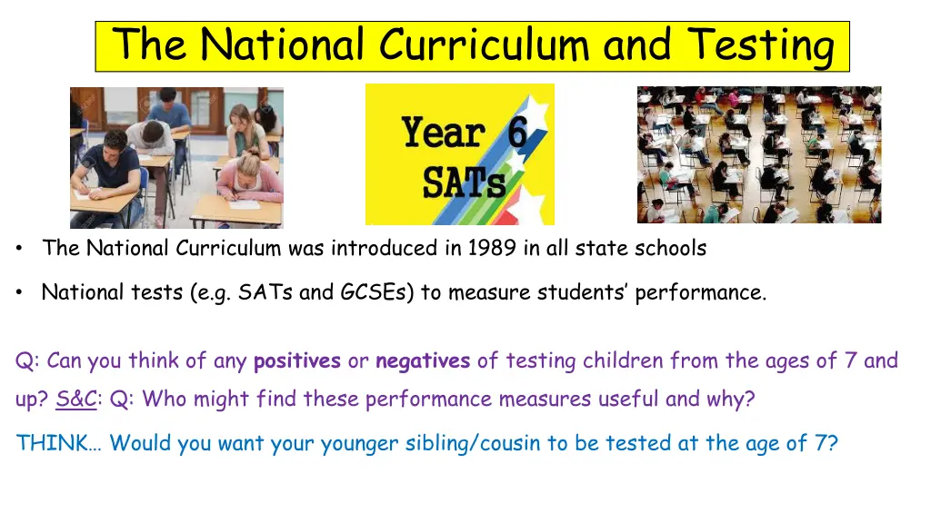 the national curriculum and testing