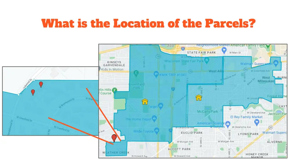 what is the location of the parcels