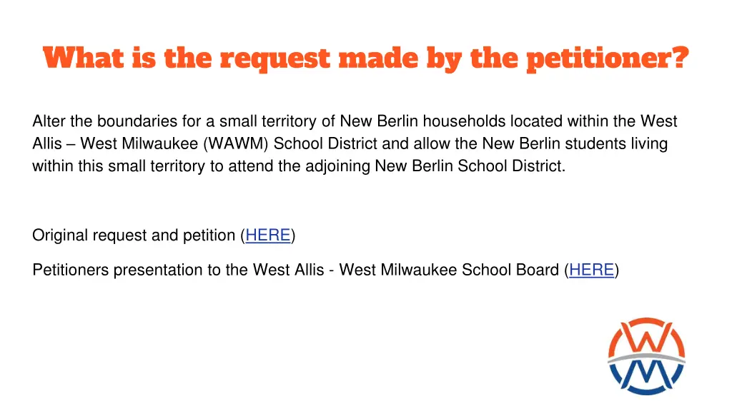 what is the request made by the petitioner