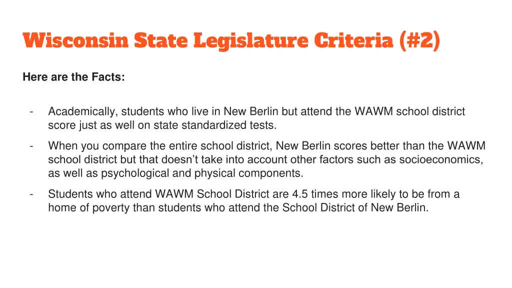 wisconsin state legislature criteria 2 6