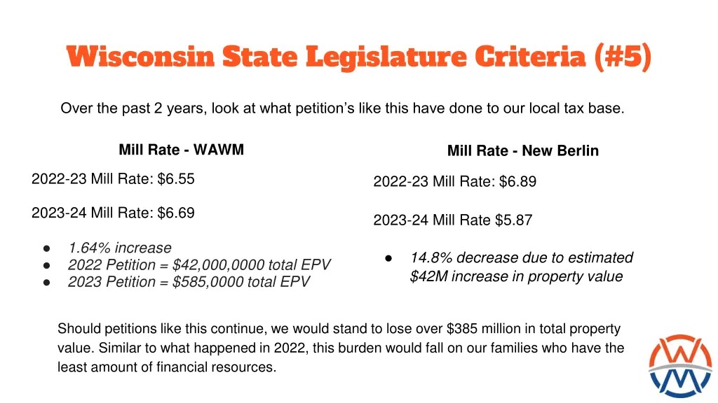 wisconsin state legislature criteria 5 3