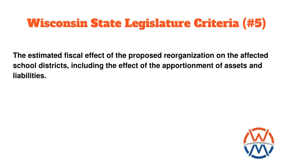wisconsin state legislature criteria 5