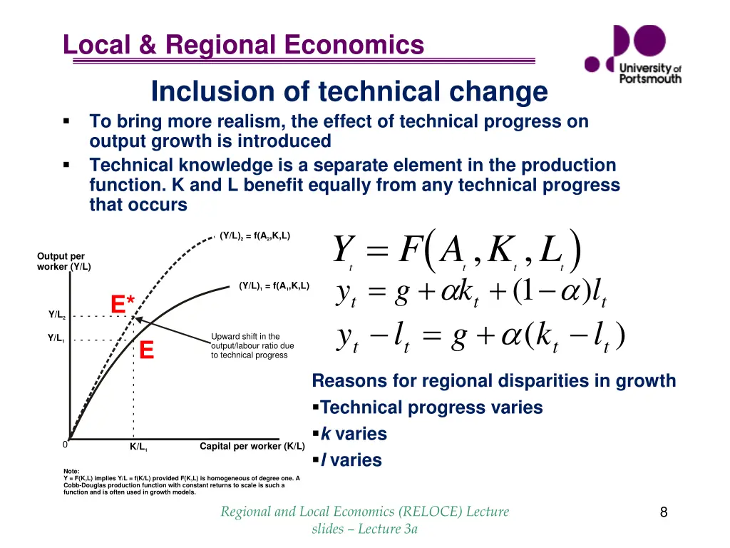 local regional economics inclusion of technical