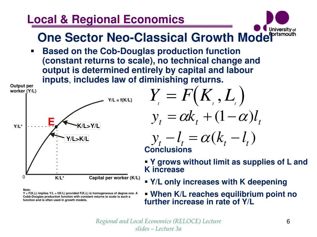 local regional economics one sector neo classical