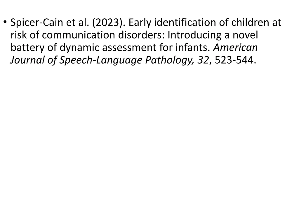 spicer cain et al 2023 early identification