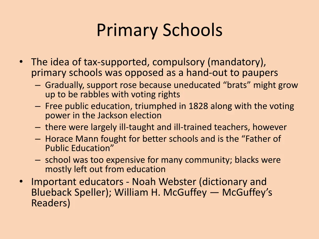 primary schools