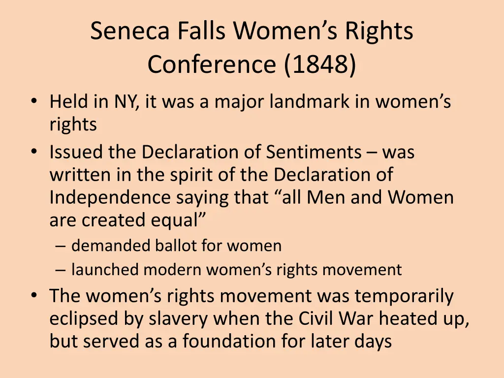 seneca falls women s rights conference 1848 held