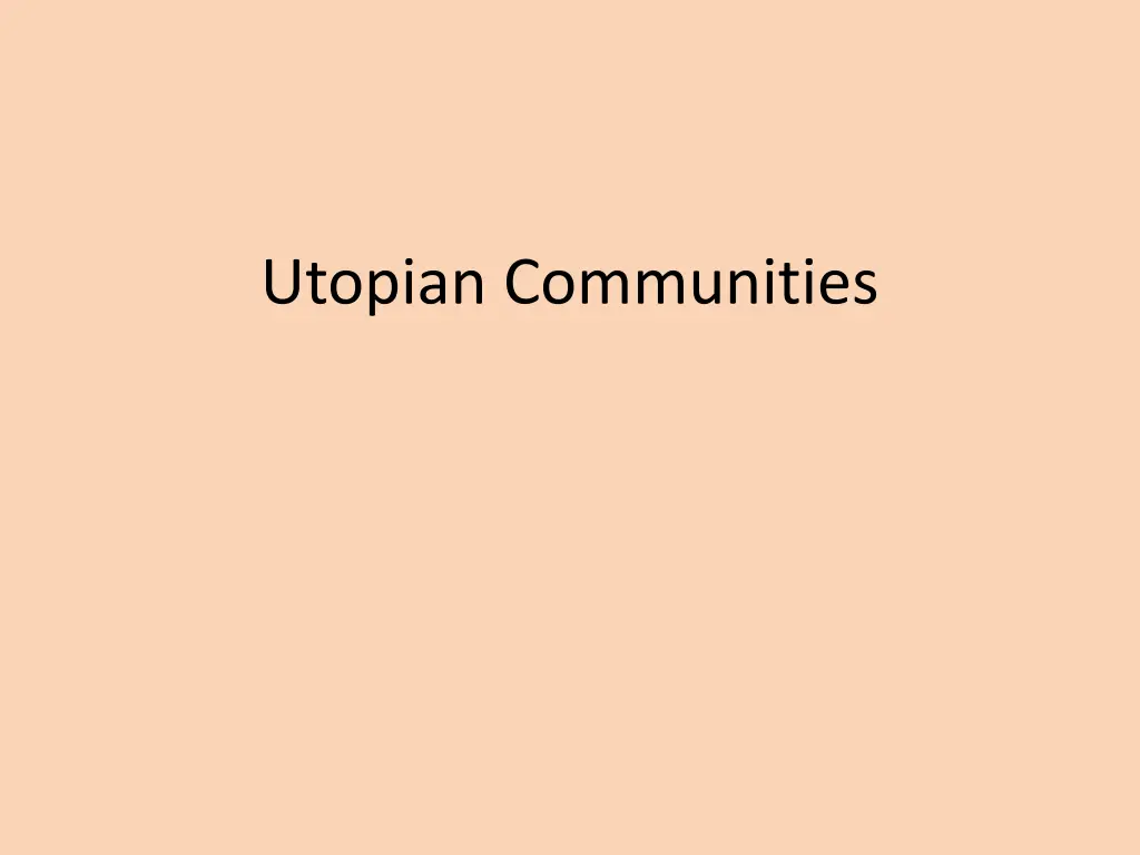 utopian communities