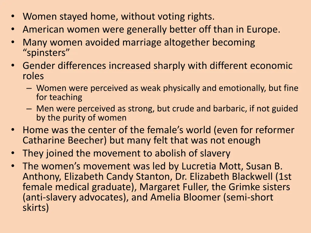 women stayed home without voting rights american