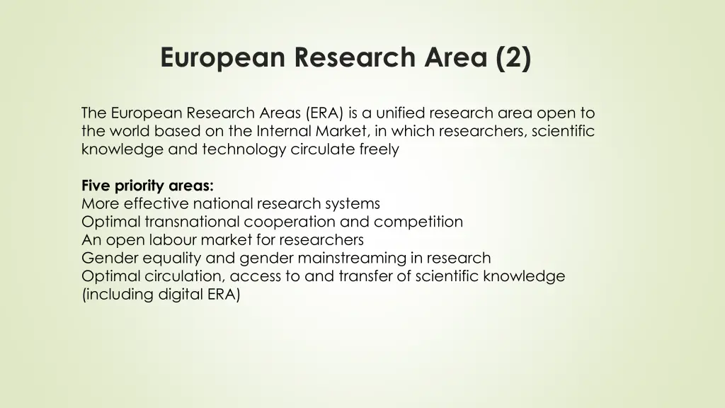 european research area 2
