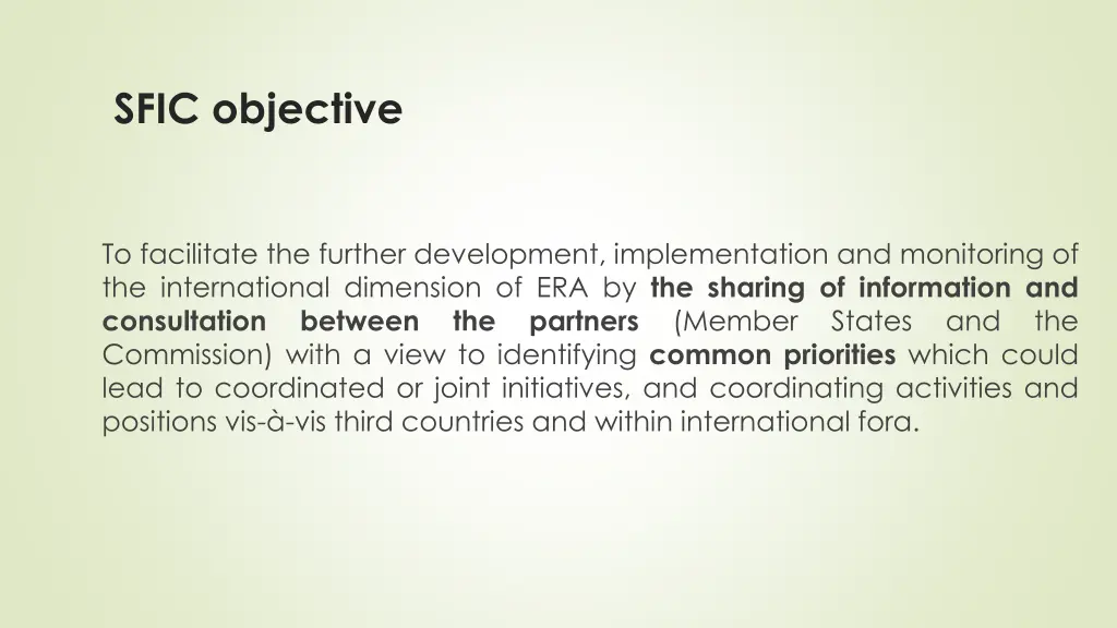 sfic objective