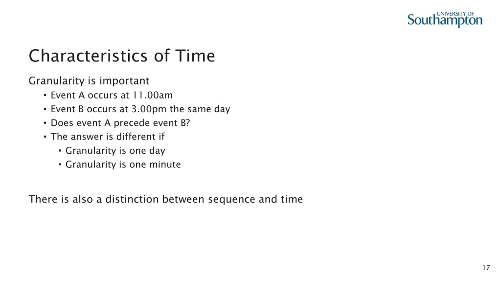 characteristics of time 1