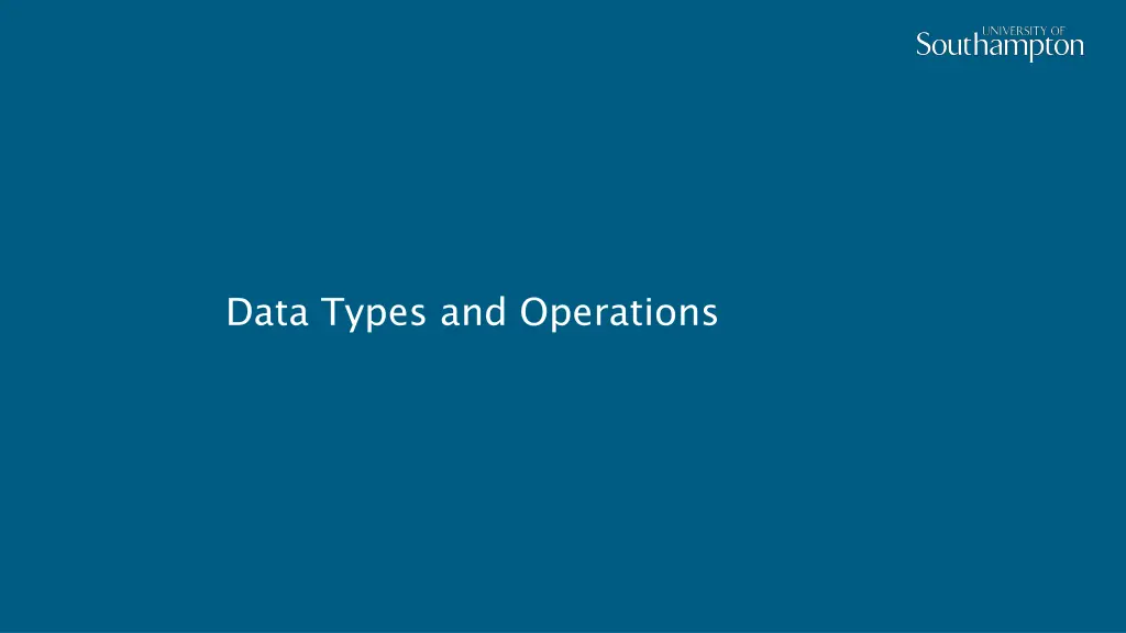 data types and operations