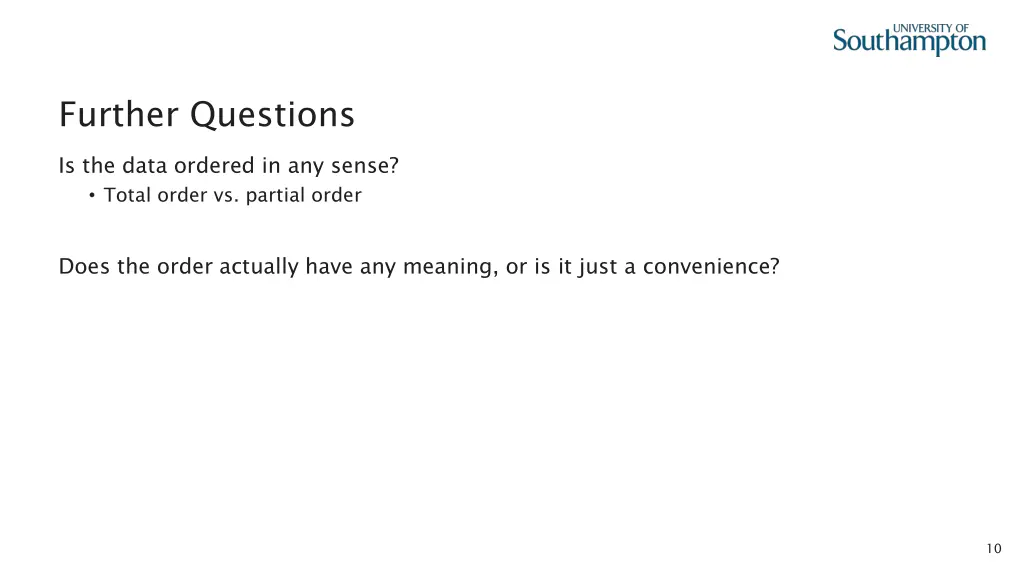 further questions