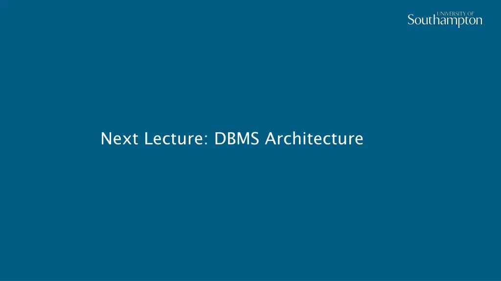 next lecture dbms architecture