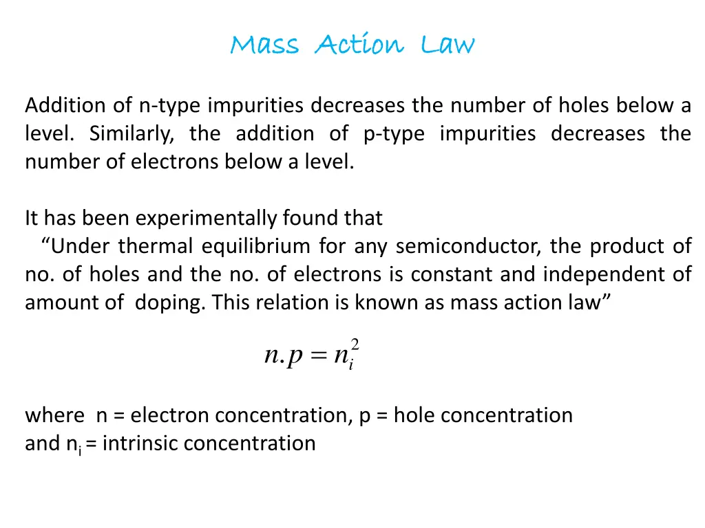 mass mass action law action law