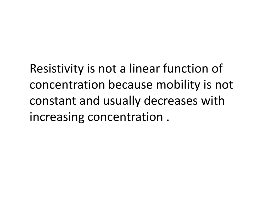 resistivity is not a linear function