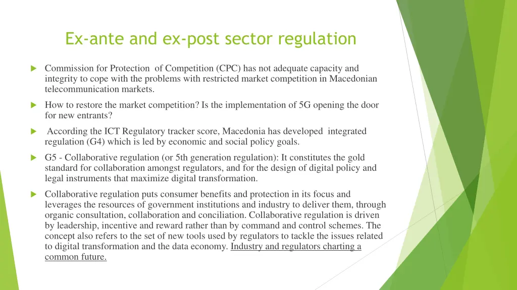 ex ante and ex post sector regulation 4