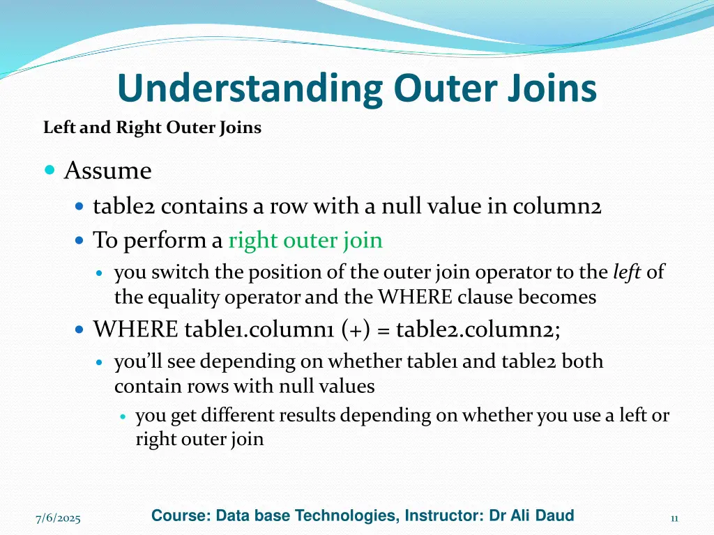 understanding outer joins left and right outer 1