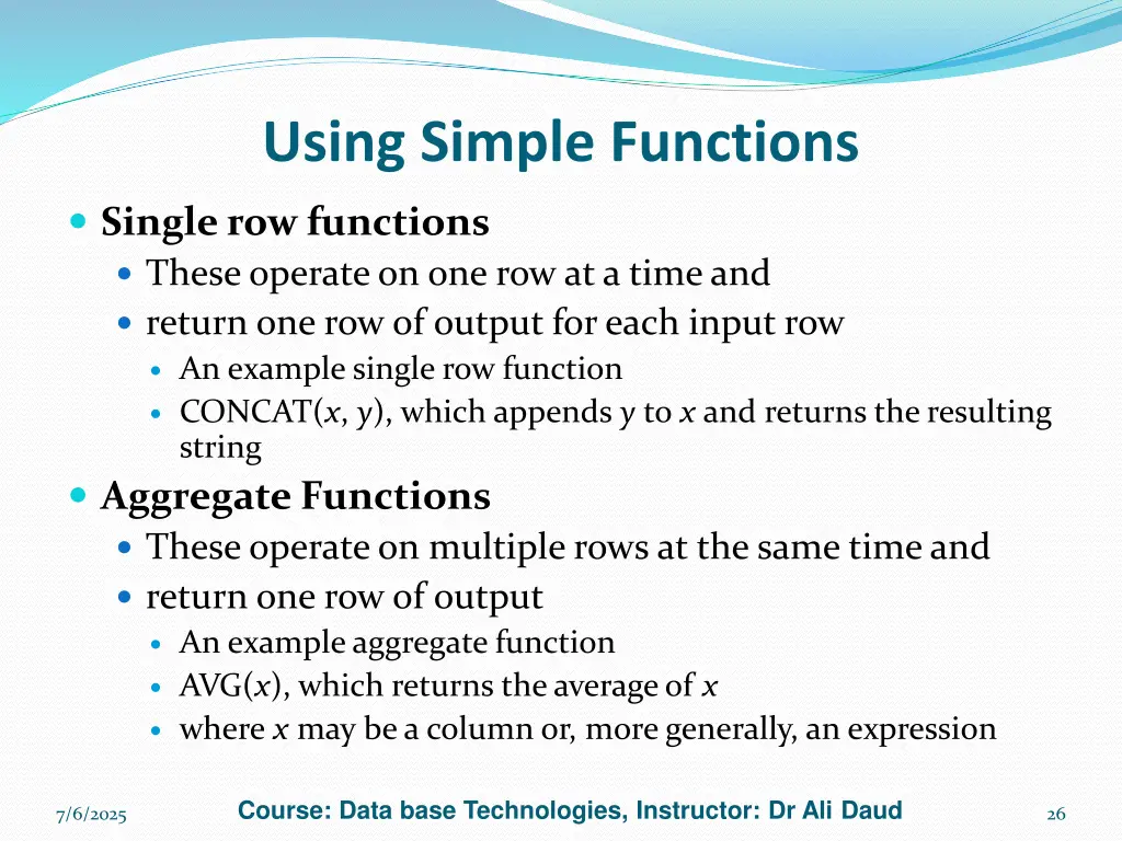 using simple functions 2