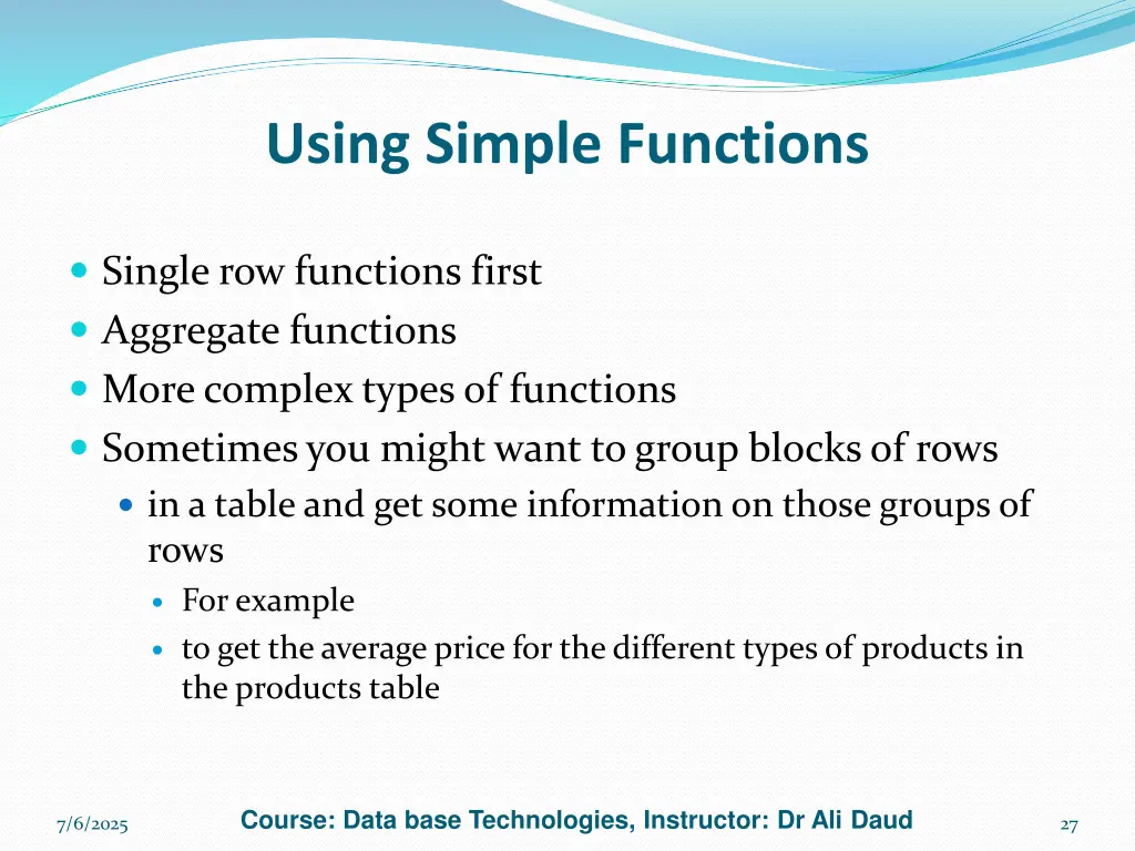 using simple functions 3