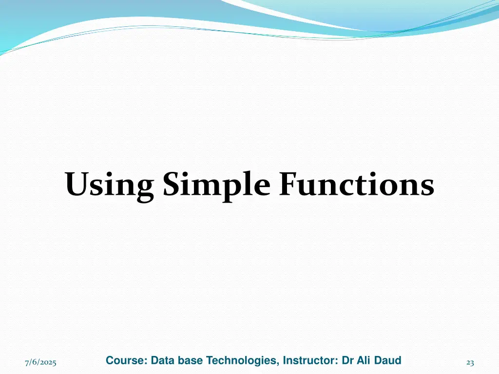 using simple functions